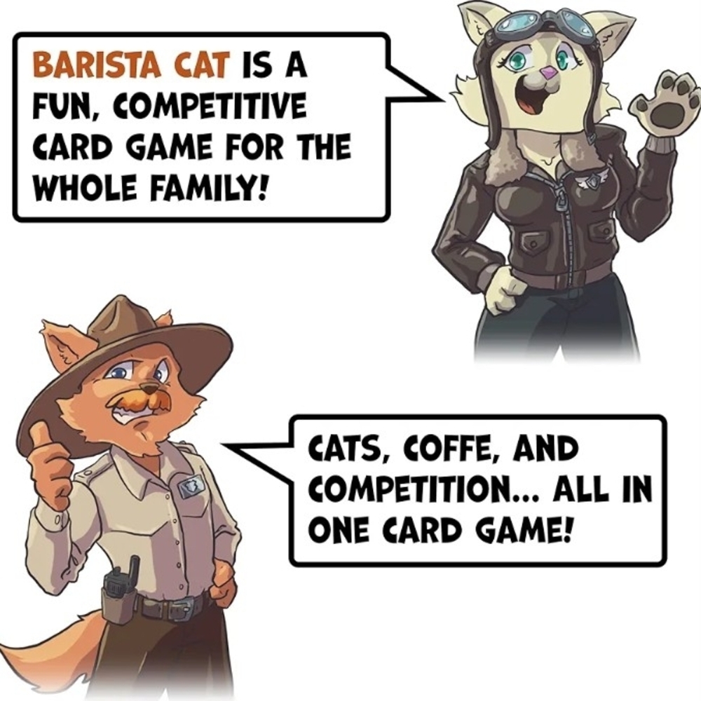 NWT Barista Cat Card Game Tiny Wolf Production